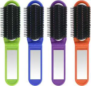 4pcs Folding Travel Hair Brush with Mirror and Massage Comb | Compact Pocket Brushs,Folding Hair Brush for Purse,Travel Hair Brush for Women 4pcs Folding Travel Hair Brush with Mirror and Massage Comb | Compact Pocket Brushs,Folding Hair Brush for Purse,Travel Hair Brush for Women