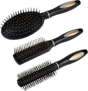 3 Pcs Anti-Static Massage Oval Comb Round Hair Brush Vent Hair Brush Detangling Brush Paddle Brush for Women Men Kid All Wet or Dry Hair's Detangle, Massage, Add Shine 3 Pcs Anti-Static Massage Oval Comb Round Hair Brush Vent Hair Brush Detangling Brush Paddle Brush for Women Men Kid All Wet or Dry Hair's Detangle, Massage, Add Shine