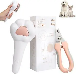 Self-Cleaning Cat Brush for Shedding with Cat Nail Clipper 2-Piece Set | Suitable for pets that Shed a Lot or Have Overgrown Nails, Including Long & Short-Haired Cats, Small & Medium Dogs, Rabbits Self-Cleaning Cat Brush for Shedding with Cat Nail Clipper 2-Piece Set | Suitable for pets that Shed a Lot or Have Overgrown Nails, Including Long & Short-Haired Cats, Small & Medium Dogs, Rabbits
