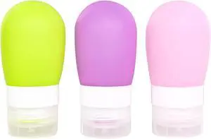Mziart Travel Bottles for Toiletries, TSA Approved 2oz Silicone Travel Size Containers, 3 Pack Leak-Proof Squeezable Refillable Shampoo and Conditioner Bottles (Pink, Purple, Green) Mziart Travel Bottles for Toiletries, TSA Approved 2oz Silicone Travel Size Containers, 3 Pack Leak-Proof Squeezable Refillable Shampoo and Conditioner Bottles (Pink, Purple, Green)