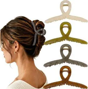 Extra Large Hair Claw Clips for Thick Hair, Big Non-Slip Claw Clips for Women, 4 Pack 5.1" Jelly & Matte Hair Clips for Long Hair (Jelly-B 4pcs 5.1") Extra Large Hair Claw Clips for Thick Hair, Big Non-Slip Claw Clips for Women, 4 Pack 5.1" Jelly & Matte Hair Clips for Long Hair (Jelly-B 4pcs 5.1")