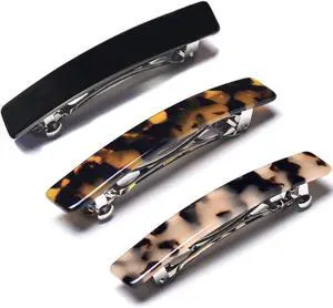 Hair Barrettes for Women French Hair Barrette Clip Small Acetate Hair Clips Barrette No Slip Hair Accessories 3-Pack Hair Barrettes for Women French Hair Barrette Clip Small Acetate Hair Clips Barrette No Slip Hair Accessories 3-Pack