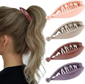 4PCS Small Banana Clip, Banana Clips for Thin Hair Strong Hold Bun Holder Jaw Barrettes for Women and Girls 4PCS Small Banana Clip, Banana Clips for Thin Hair Strong Hold Bun Holder Jaw Barrettes for Women and Girls