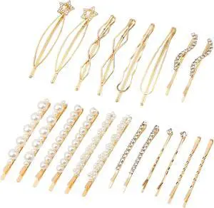 20 Pcs Elegant Hair Barrettes Golden Metal Hair Clip Pearl Hair Pins | Alloy gold-plated imitation pearl hair accessories, gentle on hair. Hair barrettes Ideal for weddings, dances, and daily 20 Pcs Elegant Hair Barrettes Golden Metal Hair Clip Pearl Hair Pins | Alloy gold-plated imitation pearl hair accessories, gentle on hair. Hair barrettes Ideal for weddings, dances, and daily