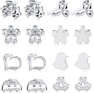 16Pcs Mini Metal Hair Claw Clips for Women, Gold Silver Small Bangs Claw Clips for Long Thin Hair, Tiny Cute Flower Barrettes(Silver) 16Pcs Mini Metal Hair Claw Clips for Women, Gold Silver Small Bangs Claw Clips for Long Thin Hair, Tiny Cute Flower Barrettes(Silver)