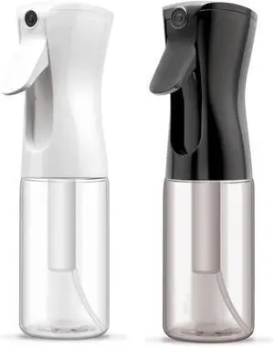 Continuous Spray Bottle for Hair, Refillable Gentle Mister (2 Pack, 6.8 Oz) | Long-Lasting Misting, Ultra-Fine Mist for Hairstyling, Cleaning Solutions, Planting, Pets, Barbers, Salons, Essential Oils Continuous Spray Bottle for Hair, Refillable Gentle Mister (2 Pack, 6.8 Oz) | Long-Lasting Misting, Ultra-Fine Mist for Hairstyling, Cleaning Solutions, Planting, Pets, Barbers, Salons, Essential Oils
