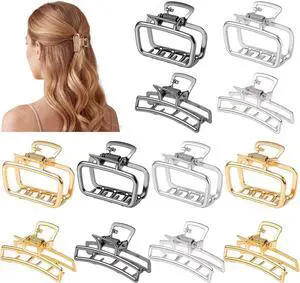 SUMAJU 12Pcs Metal Small Hair Claw Clips For Women Girls, Gold/Black/Silver | Gold Hair Accessories for Women Girls Thin Short Fine Half-Up Hair, Strong Hold Non-Slip Barrettes Hairpins Gifts SUMAJU 12Pcs Metal Small Hair Claw Clips For Women Girls, Gold/Black/Silver | Gold Hair Accessories for Women Girls Thin Short Fine Half-Up Hair, Strong Hold Non-Slip Barrettes Hairpins Gifts