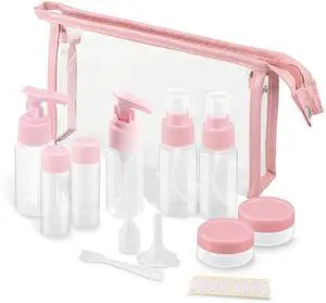 Vitog Travel Bottles Kit, TSA Approved Leak Proof Portable Toiletry Containers Set, Clear PET Flight Size Cosmetic Containers for Lotion, Shampoo, Cream, Soap, Set of 11 Vitog Travel Bottles Kit, TSA Approved Leak Proof Portable Toiletry Containers Set, Clear PET Flight Size Cosmetic Containers for Lotion, Shampoo, Cream, Soap, Set of 11