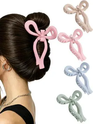 AWAYTR 4Pcs Extra Large Bow Claw Clips for Thick Hair, 5.1" Hair Claw Clips | Extra Large Bow Claw Clips for Thick Hair, Sturdy Polycarbonate, Smooth Teeth, Secure Hold for Daily Wear AWAYTR 4Pcs Extra Large Bow Claw Clips for Thick Hair, 5.1" Hair Claw Clips | Extra Large Bow Claw Clips for Thick Hair, Sturdy Polycarbonate, Smooth Teeth, Secure Hold for Daily Wear