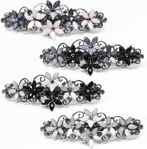 Elegant Sparkly Glitter Rhinestones Flowers Hairpins - Vintage French Style Hair Barrettes, Clips and Accessoires for Women Elegant Sparkly Glitter Rhinestones Flowers Hairpins - Vintage French Style Hair Barrettes, Clips and Accessoires for Women