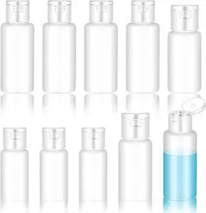 KALIONE 10PCS 12ml/18ml/30ml Travel Size Bottles with Flip Cap, Squeeze Sample Jar Containers, Empty Plastic Sample Bottle for Foundation Shampoo Emollient Water Shower Gel Emulsion KALIONE 10PCS 12ml/18ml/30ml Travel Size Bottles with Flip Cap, Squeeze Sample Jar Containers, Empty Plastic Sample Bottle for Foundation Shampoo Emollient Water Shower Gel Emulsion
