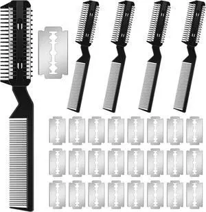 Yinkin 5-Piece Dog Hair Razor Comb with 25 Extra Blades - Manual Pet Grooming Tool for Dogs & Cats (Black) Yinkin 5-Piece Dog Hair Razor Comb with 25 Extra Blades - Manual Pet Grooming Tool for Dogs & Cats (Black)