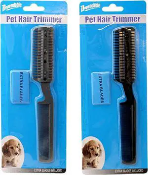 2-Pack Manual Pet Hair Trimmer for Dogs & Cats - Quiet Razor with Extra Blades, Comb Attachment - Comfortable Grip, Safe for All Coat Types 2-Pack Manual Pet Hair Trimmer for Dogs & Cats - Quiet Razor with Extra Blades, Comb Attachment - Comfortable Grip, Safe for All Coat Types