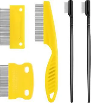 5 Pieces Dog Eye Combs Tear Stain Remover Combs Pet Grooming Comb for Small Dogs Gently Removing Eye Mucus and Crust (Yellow, Black) 5 Pieces Dog Eye Combs Tear Stain Remover Combs Pet Grooming Comb for Small Dogs Gently Removing Eye Mucus and Crust (Yellow, Black)