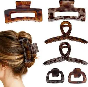 6 Pieces Hair Claw Clips for Women, Tortoise Shell Hair Claw Clip Strong Hold Non-slip Jaw Clips for Women 6 Pieces Hair Claw Clips for Women, Tortoise Shell Hair Claw Clip Strong Hold Non-slip Jaw Clips for Women