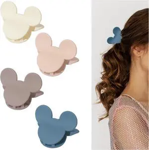 4 Pcs Hair Claw Clips Small Mouse Ear Hair Clips Matte 2.5'' Non-Slip Jaw Clips for Thin and Medium Hair Hair Accessories for Women Girls 4 Pcs Hair Claw Clips Small Mouse Ear Hair Clips Matte 2.5'' Non-Slip Jaw Clips for Thin and Medium Hair Hair Accessories for Women Girls
