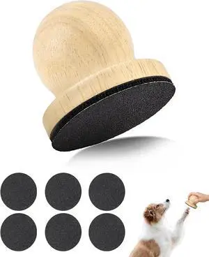 Wooden Dog Nail File, Dog Scratch Board for Nails with 6 Pcs Replaceable Sandpape Wooden Dog Nail File, Dog Scratch Board for Nails with 6 Pcs Replaceable Sandpape