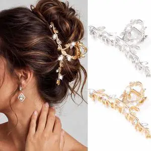 BARTOSI Rhinestone Claw Clips Gold Fancy Hair Clips Metal Hair Claw Sparkly Hair Accessories for Women (Pack of 2) BARTOSI Rhinestone Claw Clips Gold Fancy Hair Clips Metal Hair Claw Sparkly Hair Accessories for Women (Pack of 2)
