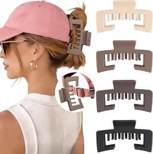 Hat-Friendly Claw Clips for Baseball Caps, Trucker Hat Hair Clips for Women | 4 Pcs Hair Claw Clips for Thick Hair Hat Hairstyles, Gifts Hair Accessories Hat-Friendly Claw Clips for Baseball Caps, Trucker Hat Hair Clips for Women | 4 Pcs Hair Claw Clips for Thick Hair Hat Hairstyles, Gifts Hair Accessories
