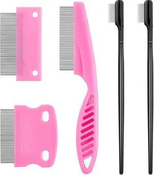 5 Pieces Dog Eye Combs Tear Stain Remover Combs Pet Grooming Comb for Small Dogs Gently Removing Eye Mucus and Crust (Pink, Black) 5 Pieces Dog Eye Combs Tear Stain Remover Combs Pet Grooming Comb for Small Dogs Gently Removing Eye Mucus and Crust (Pink, Black)