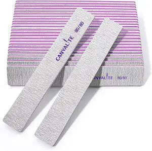 Canvalite 25 PCS Nail File Professional Nail Files Reusable Double Sided Emery Board(80/80 Grit) Nail Styling Tools for Home and Salon Use Canvalite 25 PCS Nail File Professional Nail Files Reusable Double Sided Emery Board(80/80 Grit) Nail Styling Tools for Home and Salon Use