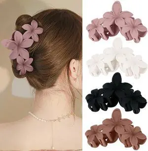 Ondder 4 Pcs Large Matte Non-Slip Claw Hair Clips for Thick Hair - Strong Hold Jaw Clips and Accessories for Women & Girls Ondder 4 Pcs Large Matte Non-Slip Claw Hair Clips for Thick Hair - Strong Hold Jaw Clips and Accessories for Women & Girls