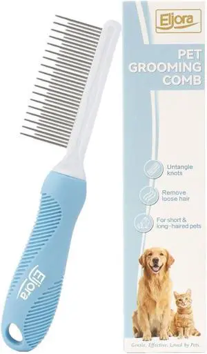 Pet Grooming & Dematting Comb Stainless Steel Teeth, Non-Slip Grip, Removes Mats & Tangles, Gentle Deshedding Tool for Long & Short Hair Dogs & Cats Pet Grooming & Dematting Comb Stainless Steel Teeth, Non-Slip Grip, Removes Mats & Tangles, Gentle Deshedding Tool for Long & Short Hair Dogs & Cats