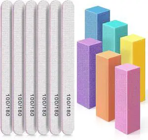 TsMADDTs 100 180 Grit Nail Files and Buffers, Manicure Set for Nail Prep | EVA Emery Boards, For Natural Nails, Shape and Buff, Home, Salon, Travel, For Pros and Beginners, 12PCS Nail Care Set TsMADDTs 100 180 Grit Nail Files and Buffers, Manicure Set for Nail Prep | EVA Emery Boards, For Natural Nails, Shape and Buff, Home, Salon, Travel, For Pros and Beginners, 12PCS Nail Care Set
