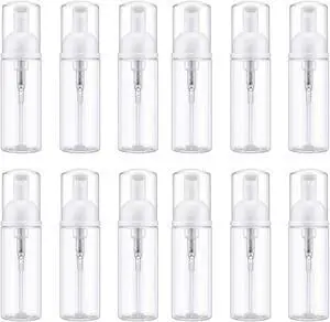 12 Pcs Empty Bottle Travel Soap Bottle | Plastic Foam Dispenser Bottle | Mini Foaming Soap Pump Dispenser for Cleaning, Travel, Cosmetics Packaging (2 oz) 12 Pcs Empty Bottle Travel Soap Bottle | Plastic Foam Dispenser Bottle | Mini Foaming Soap Pump Dispenser for Cleaning, Travel, Cosmetics Packaging (2 oz)