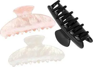 Aprince Claw Clips for Women 3Pcs, Acrylic Claw Clips Non-slip, Large Hair Clips for Thick Hair, Marble Clip Strong Hold, Banana Clip French Barrettes, Cute Hair Clips Glitter (Pink, White, Black) Aprince Claw Clips for Women 3Pcs, Acrylic Claw Clips Non-slip, Large Hair Clips for Thick Hair, Marble Clip Strong Hold, Banana Clip French Barrettes, Cute Hair Clips Glitter (Pink, White, Black)