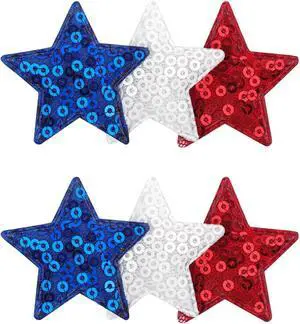 YanJie 4th of July Hair Bow Clips Blue Glitter Bow Red Star Hair Clips Hair Accessories White Sparkly Little Baby Alligator Clips Barrette Gift YanJie 4th of July Hair Bow Clips Blue Glitter Bow Red Star Hair Clips Hair Accessories White Sparkly Little Baby Alligator Clips Barrette Gift