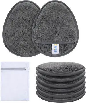 SINLAND Reusable Makeup Remover Pads Grey 6 Pack | Reusable Microfiber Gentle Facial Cleansing Cloths,Soft Makeup Remover cloth With Laundry Bag,for All Skin Types Friendly SINLAND Reusable Makeup Remover Pads Grey 6 Pack | Reusable Microfiber Gentle Facial Cleansing Cloths,Soft Makeup Remover cloth With Laundry Bag,for All Skin Types Friendly