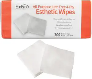 ForPro Professional Collection All-Purpose Lint-Free 4-Ply Esthetic Wipes, Non-Woven, For Salon and Spa Use, Soft, Strong and Durable, Latex-Free, 4" x 4", 200-Count ForPro Professional Collection All-Purpose Lint-Free 4-Ply Esthetic Wipes, Non-Woven, For Salon and Spa Use, Soft, Strong and Durable, Latex-Free, 4" x 4", 200-Count