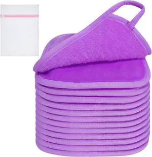 KODAMO Makeup Remover Cloth, Reusable Makeup Remover Pads Washable Travel Bag, Microfiber Makeup Removal Face Wash Cloths with Just Water, 12 Pack/Violet KODAMO Makeup Remover Cloth, Reusable Makeup Remover Pads Washable Travel Bag, Microfiber Makeup Removal Face Wash Cloths with Just Water, 12 Pack/Violet