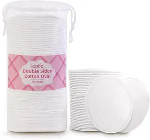 ICOTLE Large Oval Cotton Pads, 70 Count, 3-Layer, Dual Textured Design, Lint-Free, Ultra-Soft Cotton Oval for All Skin Types Cotton Pads for Makeup Removal, Cleansing, Skin Care etc. ICOTLE Large Oval Cotton Pads, 70 Count, 3-Layer, Dual Textured Design, Lint-Free, Ultra-Soft Cotton Oval for All Skin Types Cotton Pads for Makeup Removal, Cleansing, Skin Care etc.