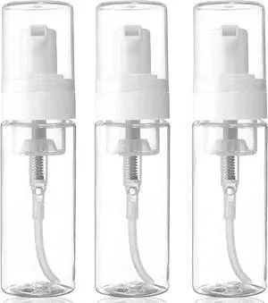 3-Pack Travel-Sized Foaming Pump Bottles - Empty Foaming Liquid Soap Dispensers - for Refillable Travel Hand Soap Shampoo Foaming Castile Cosmetics - BPA Free (100ml/3.3oz) (Clear) 3-Pack Travel-Sized Foaming Pump Bottles - Empty Foaming Liquid Soap Dispensers - for Refillable Travel Hand Soap Shampoo Foaming Castile Cosmetics - BPA Free (100ml/3.3oz) (Clear)