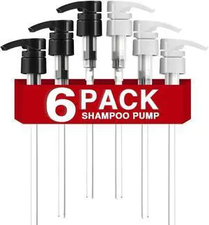 6 Pcs Liter Pumps for Shampoo and Conditioner, Black & White | 28/410 Shampoo Pump Bottle Dispenser, For Body Wash, Gel, 33.8 Oz Bottles, Salon Conditioner Bottles, Liquid Pump Dispenser 6 Pcs Liter Pumps for Shampoo and Conditioner, Black & White | 28/410 Shampoo Pump Bottle Dispenser, For Body Wash, Gel, 33.8 Oz Bottles, Salon Conditioner Bottles, Liquid Pump Dispenser