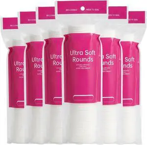 600 PCS Cotton Rounds100 Count (Pack of 6)-Soft, Absorbent, Cotton Face Pads for Makeup Removal, Skincare, Skin Care and Gentle Facial Cleansing - Lint Free Stitched Pads 600 PCS Cotton Rounds100 Count (Pack of 6)-Soft, Absorbent, Cotton Face Pads for Makeup Removal, Skincare, Skin Care and Gentle Facial Cleansing - Lint Free Stitched Pads