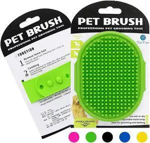 Silicone Pet Grooming Brush for Dogs & Cats Soft Bath Brush, Gentle Deshedding & Massage Tool, Adjustable Hand Strap, Use Wet or Dry for Short & Long Hair Pets (Green) Silicone Pet Grooming Brush for Dogs & Cats Soft Bath Brush, Gentle Deshedding & Massage Tool, Adjustable Hand Strap, Use Wet or Dry for Short & Long Hair Pets (Green)