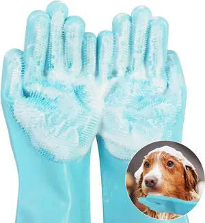 Pet Grooming Gloves - Cat and Dog Glove Brush, High Efficiency Pet Hair Removal Massage Gloves, Silicone Bath Cleaning Gloves (1 Pair) Pet Grooming Gloves - Cat and Dog Glove Brush, High Efficiency Pet Hair Removal Massage Gloves, Silicone Bath Cleaning Gloves (1 Pair)