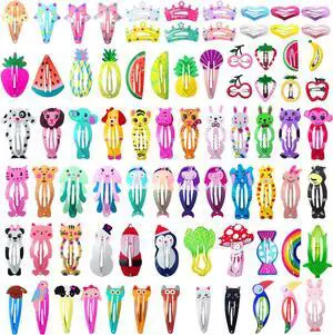 Girls Hair Clips Barrettes, Funtopia 80 Pcs Metal Snap Hair Clips for Kids | Lovely Animal Fruit Printed Pattern Snap Barrettes Hair Pins, Colorful Cartoon Design Hairpins for Kids Girls Teens Pets Girls Hair Clips Barrettes, Funtopia 80 Pcs Metal Snap Hair Clips for Kids | Lovely Animal Fruit Printed Pattern Snap Barrettes Hair Pins, Colorful Cartoon Design Hairpins for Kids Girls Teens Pets
