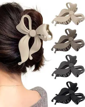 Mesovor 4 pack Cute Bow Claw Clip for Women, Nonslip Matte Strong Hold | Bows Hair Clips for Thin and Thick Hair, Chic Hair Styling Accessories Mesovor 4 pack Cute Bow Claw Clip for Women, Nonslip Matte Strong Hold | Bows Hair Clips for Thin and Thick Hair, Chic Hair Styling Accessories