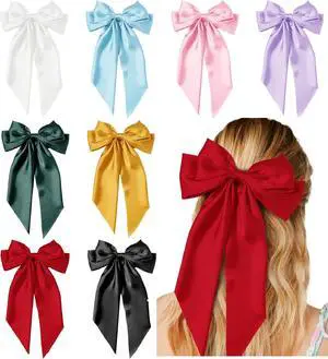 Hair Bows for Women Girls 8 PCS Hair Ribbon Bow Hair Clips with Long Tails Vintage Hair Accessories for Women Gifts Hair Bows for Women Girls 8 PCS Hair Ribbon Bow Hair Clips with Long Tails Vintage Hair Accessories for Women Gifts
