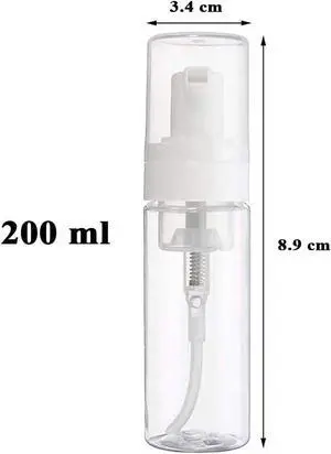 Foaming Dispenser Bottle 7oz Transparent Empty Spray Bottles 2Pcs | Plastic Foam Pump Bottle Travel Soap Bottle Portable Foam Bottle (200ml) Foaming Dispenser Bottle 7oz Transparent Empty Spray Bottles 2Pcs | Plastic Foam Pump Bottle Travel Soap Bottle Portable Foam Bottle (200ml)