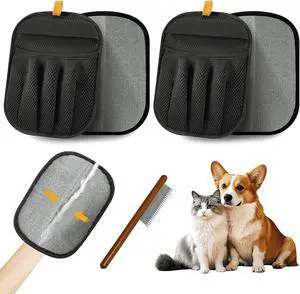 Pet Hair Removal Glove for Dogs & Cats, 2026 Newly Upgraded Five-Finger Electrostatic Pet Hair Gloves, Pet Hair Remover Tool for Clothing, Couch, Carpet, Car Seat2 Pack Black Pet Hair Removal Glove for Dogs & Cats, 2026 Newly Upgraded Five-Finger Electrostatic Pet Hair Gloves, Pet Hair Remover Tool for Clothing, Couch, Carpet, Car Seat2 Pack Black