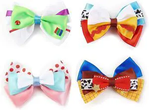 JiaDuo Baby Girls Hair Bow Clips 4pc Birthday Party Hair Accessories 4 Inch | Premium Grosgrain Ribbon, Halloween Costume, Birthday Cosplay Supplies, Dress Up JiaDuo Baby Girls Hair Bow Clips 4pc Birthday Party Hair Accessories 4 Inch | Premium Grosgrain Ribbon, Halloween Costume, Birthday Cosplay Supplies, Dress Up