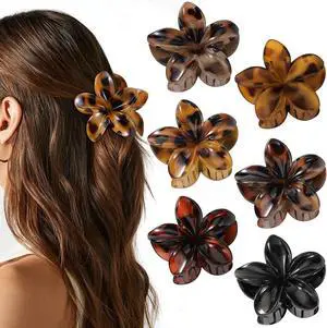 6 PCS Flower Hair Clips for Women, Cute Floral Hawaiian Flower Claw Clips | Strong Hold Non-slip Daisy Claw Clips for Thick Thin Hair, Daily Wear & Holiday Hair Accessories for Girls, Tortoise & Black 6 PCS Flower Hair Clips for Women, Cute Floral Hawaiian Flower Claw Clips | Strong Hold Non-slip Daisy Claw Clips for Thick Thin Hair, Daily Wear & Holiday Hair Accessories for Girls, Tortoise & Black