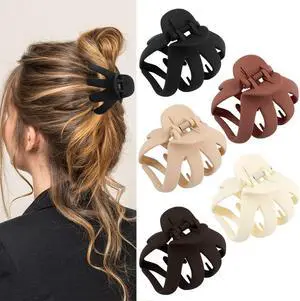 Atoden Hair Clips, 5Pcs Octopus Matte Hair Claws for Women, Large 3.15" Hair Clips for Thick Hair, Non-slip Jaw Clips, Hair Accessories Atoden Hair Clips, 5Pcs Octopus Matte Hair Claws for Women, Large 3.15" Hair Clips for Thick Hair, Non-slip Jaw Clips, Hair Accessories