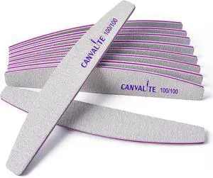 Canvalite 10pcs 100 Grit Nail Files for Acrylic Nails Emery Board Nail Styling Tools for Home and Salon Use Canvalite 10pcs 100 Grit Nail Files for Acrylic Nails Emery Board Nail Styling Tools for Home and Salon Use