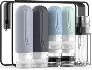 Travel Bottles for Toiletries 10 Pack, TSA Approved Travel Size Toiletries Essentials Containers Set, Leak Proof Silicone Bottles Kit, Refillable Liquid & Creams Accessories (GRAY) Travel Bottles for Toiletries 10 Pack, TSA Approved Travel Size Toiletries Essentials Containers Set, Leak Proof Silicone Bottles Kit, Refillable Liquid & Creams Accessories (GRAY)